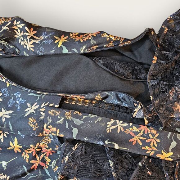 Sachin & Babi Tutu Garden Black Ruffle Silk Mini Dress - Picture 10 of 14